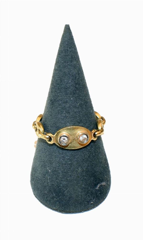 



ANELLO , TORRINI IN ORO GIALLO 18KT&nbsp; E DIAMANTI
