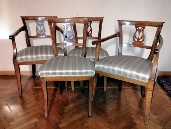 



Coppia di poltroncine e coppia di sedie, sec. XIX