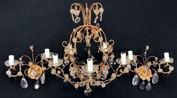 



Lumiera e coppia di applique, inizi sec. XX