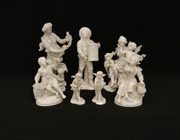 



Sette sculture, manifattura Ginori