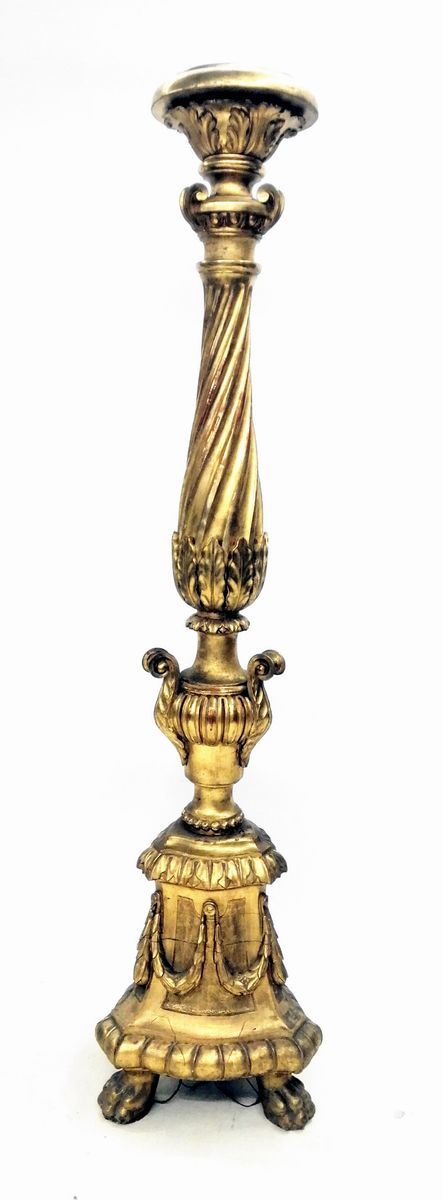 



Grande torciera, Roma, sec. XIX  - Asta COLLECTIBLES, Mobili, Arredi e Dipinti dal secolo XVI al XX - Poggio Bracciolini Casa d'Aste