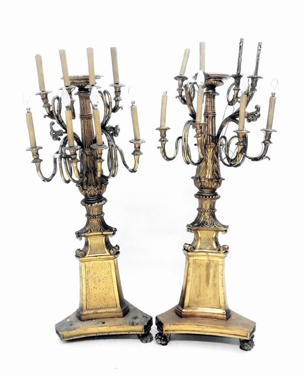 



Coppia di lumiere da terra, Roma, sec. XIX