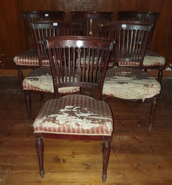 Sei sedie, in stile '700  - Asta COLLECTIBLES, Mobili, Arredi e Dipinti dal secolo XVI al XX - Poggio Bracciolini Casa d'Aste
