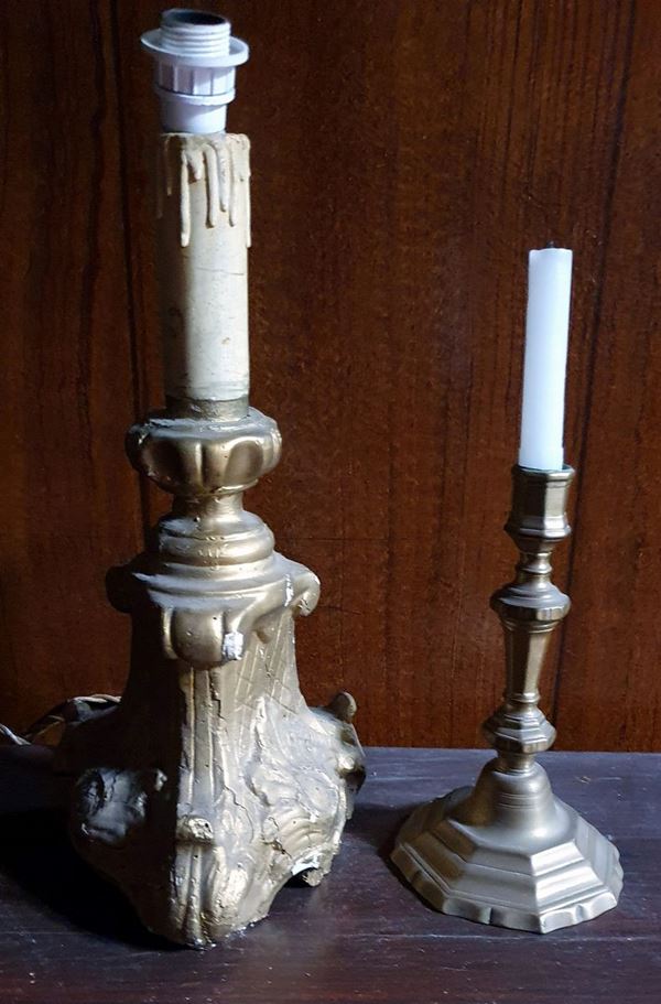Due candelieri, sec. XX  - Asta COLLECTIBLES, Mobili, Arredi e Dipinti dal secolo XVI al XX - Poggio Bracciolini Casa d'Aste