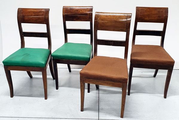 Quattro sedie, sec. XIX   - Asta COLLECTIBLES, Mobili, Arredi e Dipinti dal secolo XVI al XX - Poggio Bracciolini Casa d'Aste