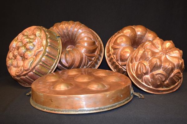 



Cinque forme per dolci sec. XIX/XX