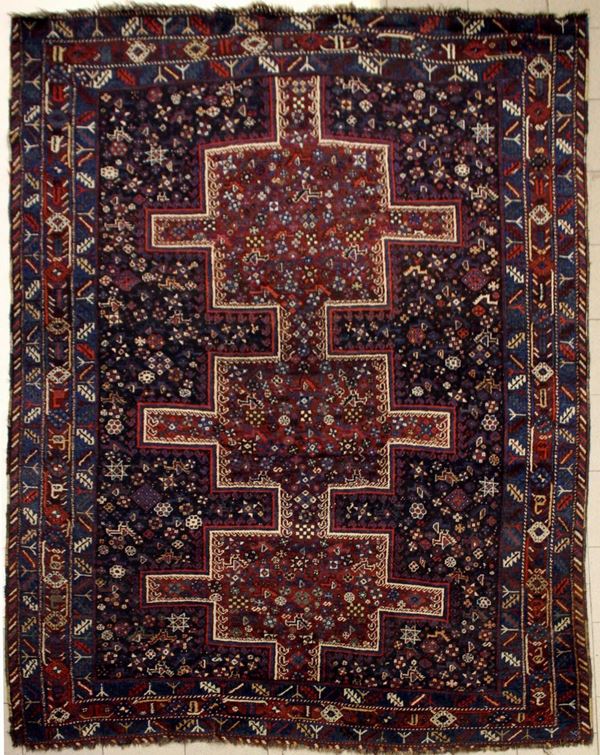 Tappeto, Shiraz, di vecchia manifattura,  - Asta COLLECTIBLES, Mobili, Arredi e Dipinti dal secolo XVI al XX - Poggio Bracciolini Casa d'Aste