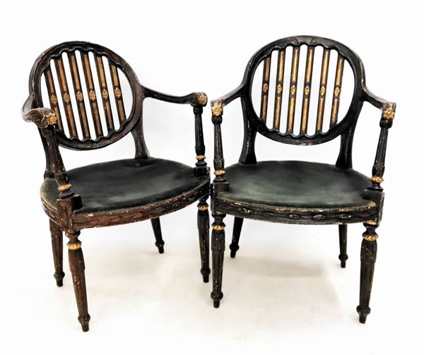 Coppia di poltoncine, sec. XIX  - Asta COLLECTIBLES, Mobili, Arredi e Dipinti dal secolo XVI al XX - Poggio Bracciolini Casa d'Aste