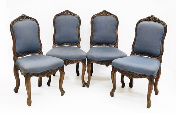 Quattro sedie, Francia, sec. XIX  - Asta MOBILI E ARREDI - Poggio Bracciolini Casa d'Aste