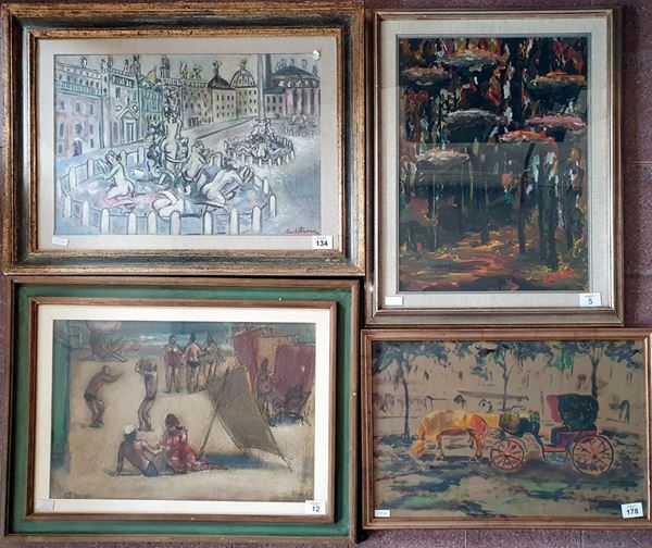 Scuola italiana, sec. XX  - Asta COLLECTIBLES, Mobili, Arredi e Dipinti dal secolo XVI al XX - Poggio Bracciolini Casa d'Aste