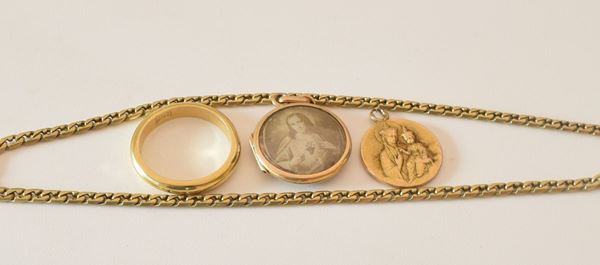



COLLANA, FEDE, MEDAGLIA E PORTAFOTO IN ORO 18KT