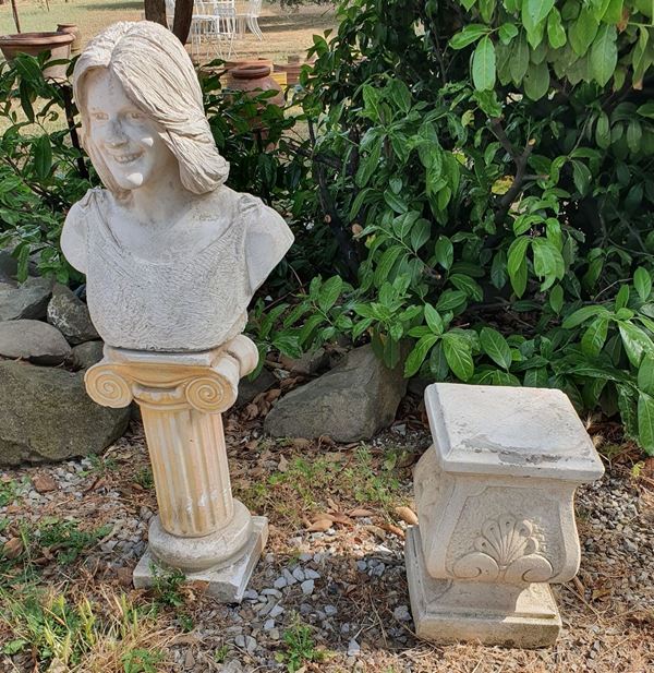 Busto e colonna, sec. XX   - Asta MOBILI E ARREDI - Poggio Bracciolini Casa d'Aste