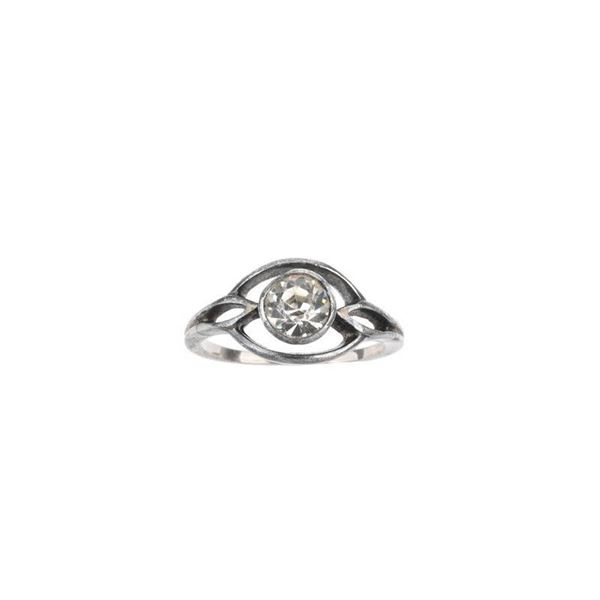 ANELLO IN ORO A BASSO TITOLO E PIETRA SINTETICA
