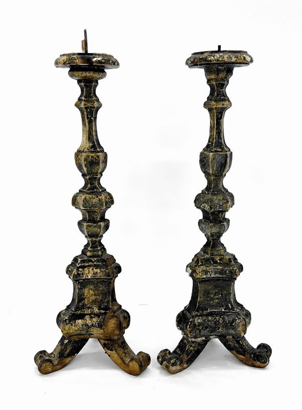 Coppia di candelieri, sec. XVIII 