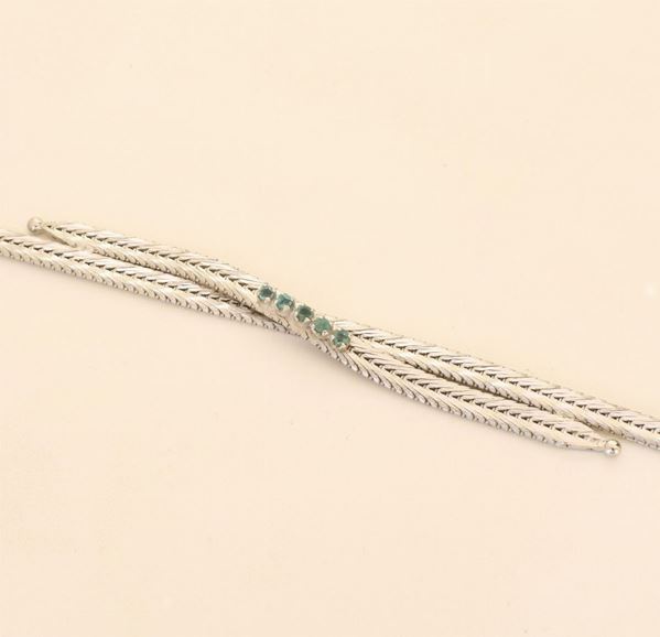 



BRACCIALE IN ORO BIANCO 18KT E SMERALDI
