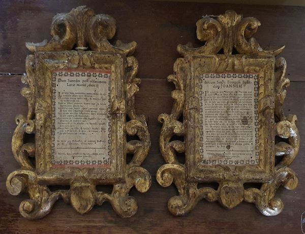 



Coppia di cartaglorie, Toscana, secolo XVIII  - Asta MOBILI, ARREDI E OGGETTI D'ARTE - Poggio Bracciolini Casa d'Aste