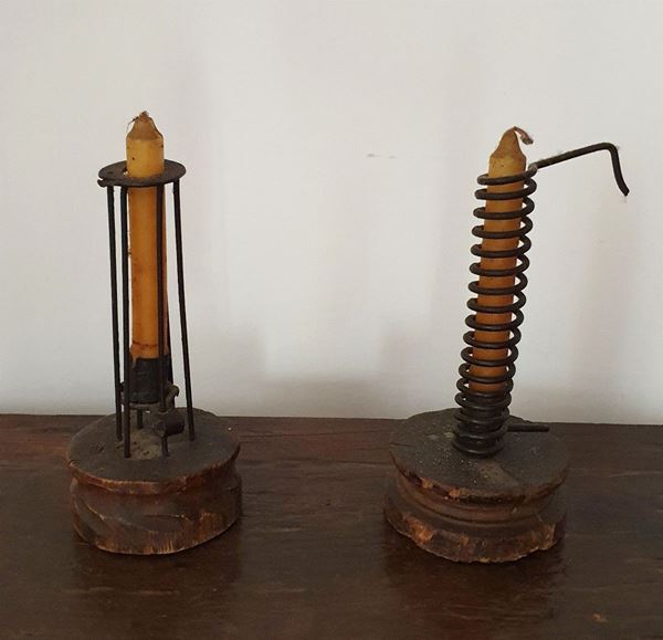 Due candelieri, Toscana, secolo XVIII   - Asta MOBILI, ARREDI E OGGETTI D'ARTE - Poggio Bracciolini Casa d'Aste