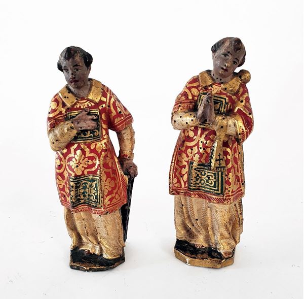 



Coppia di sculturine, Spagna, secolo XVIII 
