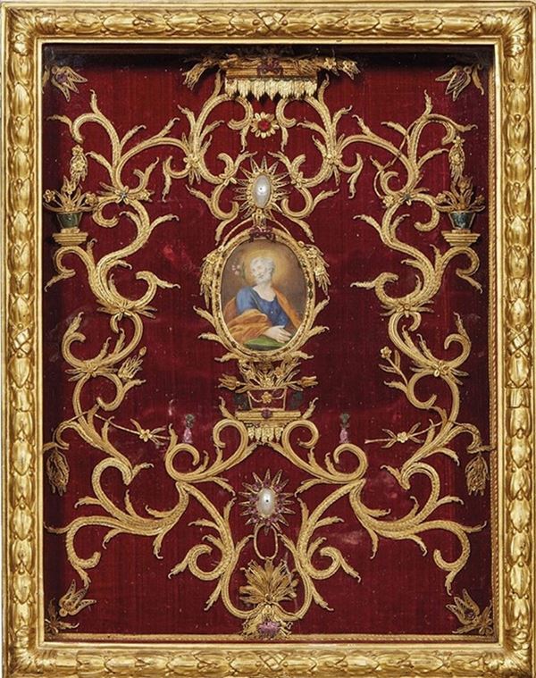 



Coppia di teche con ricami, Toscana, secolo XVIIILO XVIII