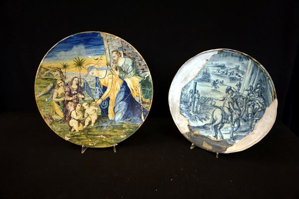 Due piatti, sec. XIX  - Asta Arredi e Mobili dal XVII al XX secolo - Poggio Bracciolini Casa d'Aste