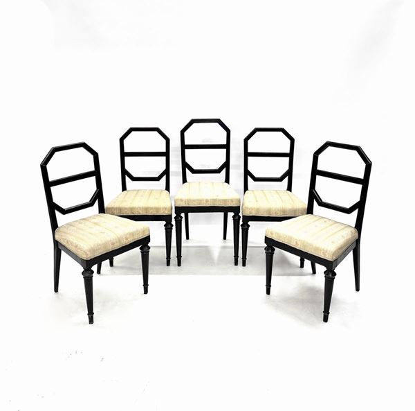 Serie di cinque sedie, sec. XIX