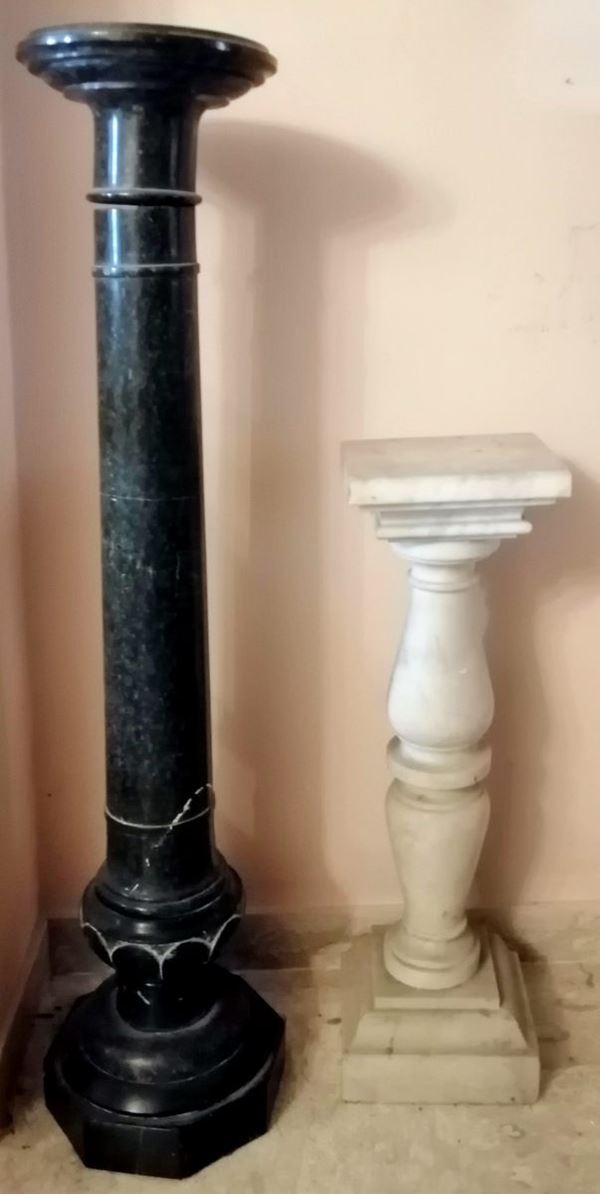 Due colonne, metà sec. XX   - Asta MOBILI, ARREDI E OGGETTI D'ARTE - Poggio Bracciolini Casa d'Aste