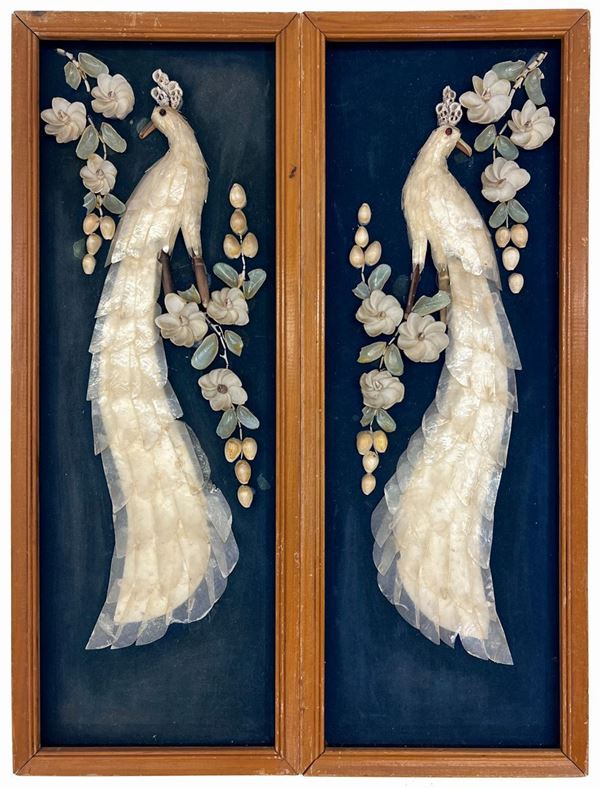 Coppia di pannelli decorativi, sec. XX