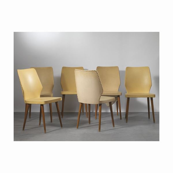 SEI SEDIE   - Asta DESIGN | ARREDI, ILLUMINAZIONI, CERAMICHE E VETRI DEL SECOLO XX - Poggio Bracciolini Casa d'Aste