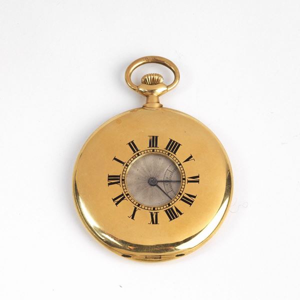 



OROLOGIO DA TASCA , OCCHIO DI BUE IN ORO GIALLO 18KT