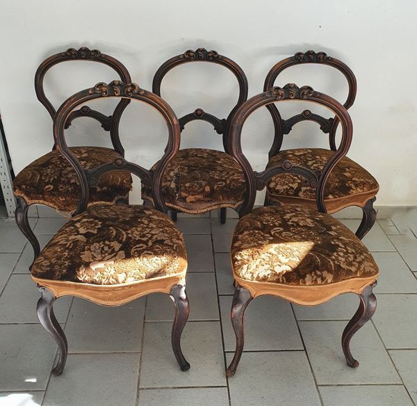 Sei sedie, in stile '800,