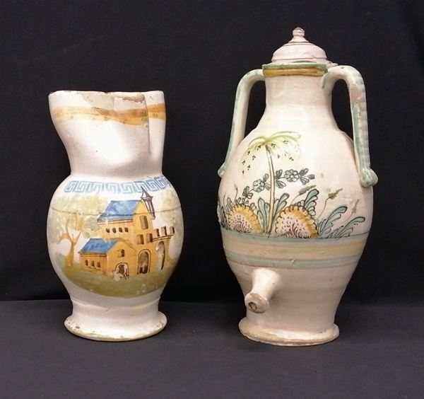 Orciolo e caraffa, sec. XVIII