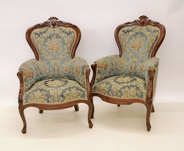 Coppia di poltrone, in stile 700