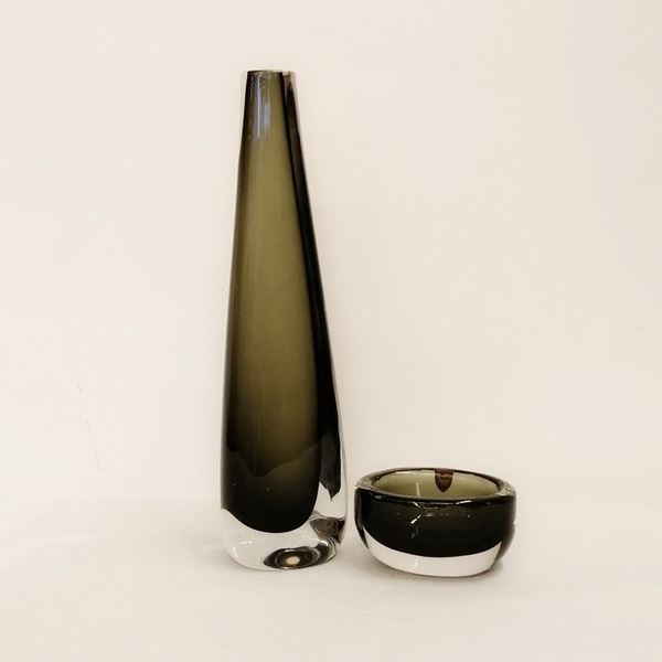 



Vaso portafiori e ciotola, Orrefors, sec. XX