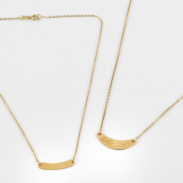 



DUE COLLANE GIROCOLLO IN ORO GIALLO 18KT