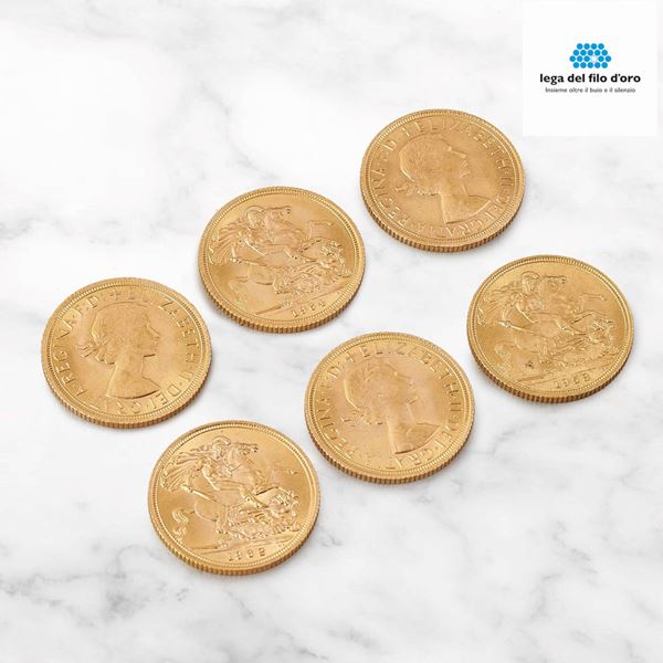 



GRAN BRETAGNA , SEI STERLINE IN ORO  - Asta Gioielli , Argenti e Penne - Poggio Bracciolini Casa d'Aste
