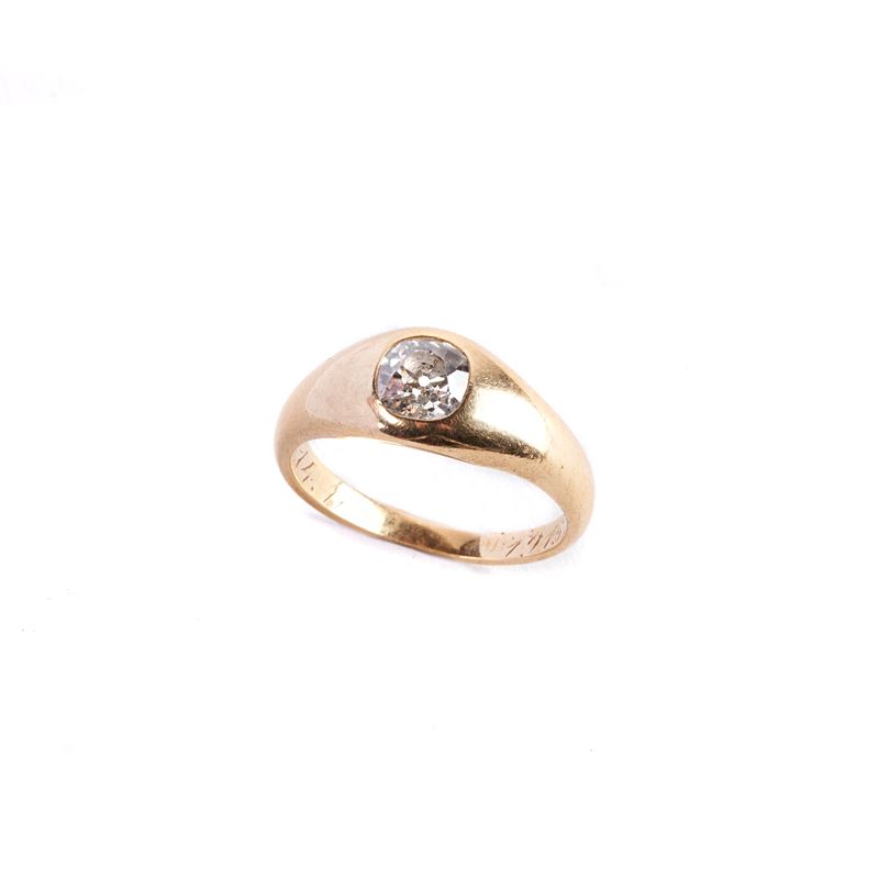 Anello in Oro Giallo 18kt e Diamante