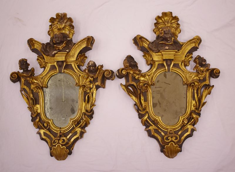 Coppia di Specchiere, Italia Settentrionale, Sec. XVIII