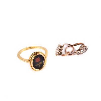 Anello in Oro Giallo 18kt e Mosaico