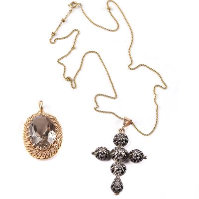 Collana con Pendente in Oro Giallo 18kt e Pietra
