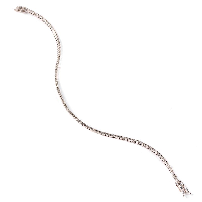 Bracciale Tennis in Oro Bianco 18kt e Diamanti