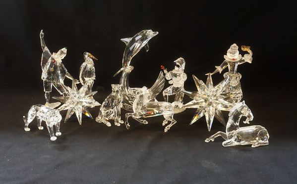 



Undici statuine, manifattura Swarovski, sec. XX