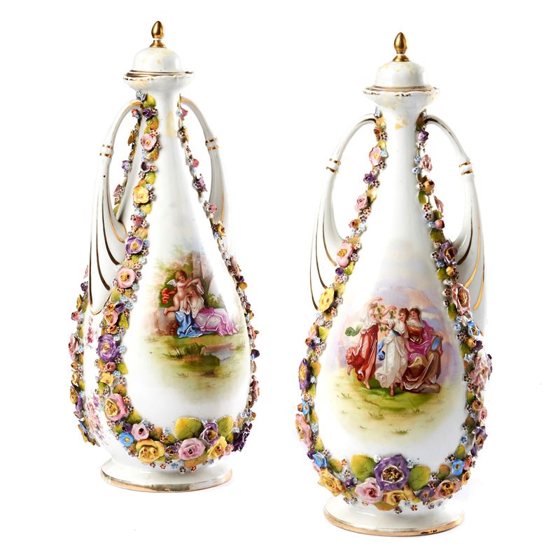 Coppia di vasi, inizi sec. XX