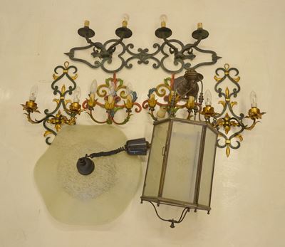 Cinque Appliques e Due Lampadari, Sec. XX