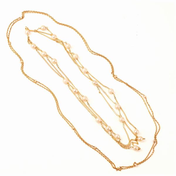 



LUNGA COLLANA IN ORO GIALLO 18KT E MICROPERLE