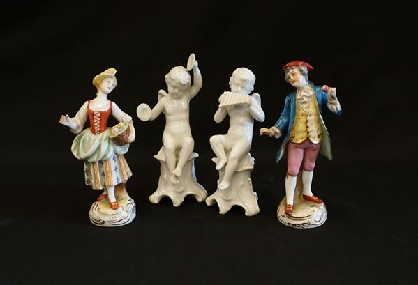 



Quattro statuine, manifattura Ginori, secoli XIX-XX