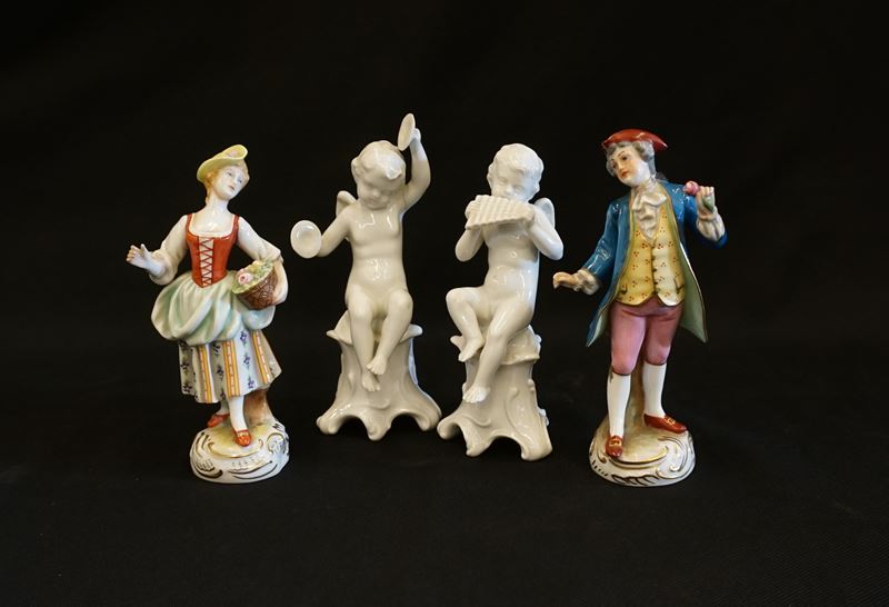 Quattro Statuine, Manifattura Ginori, Secoli XIX-XX