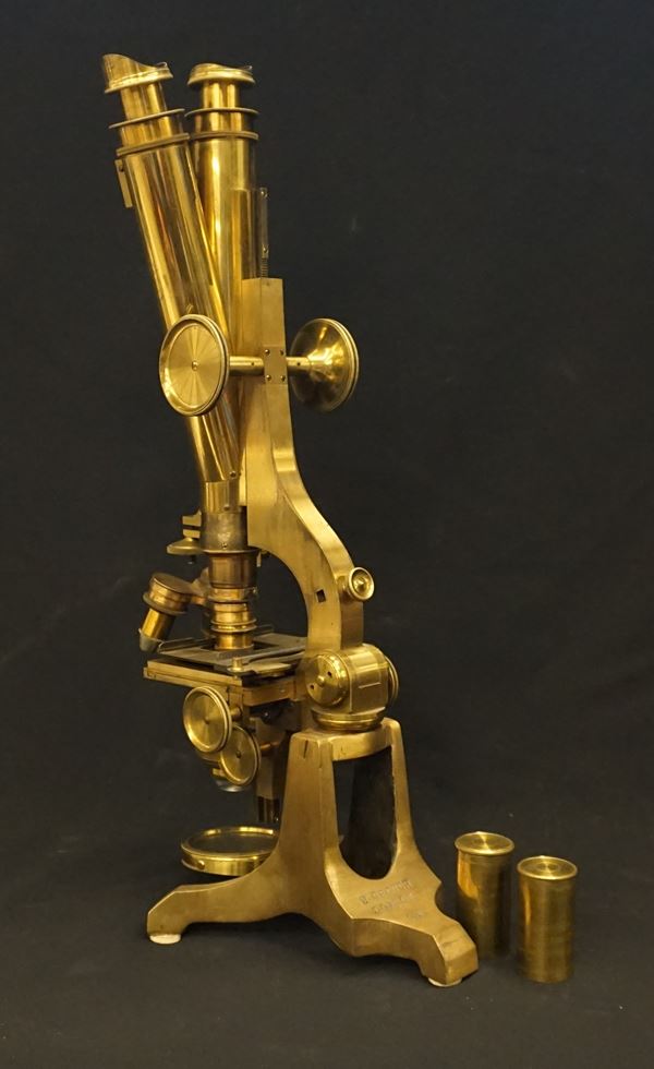 Microscopio, Crouch London, inizi sec. XX  - Asta ANTIQUARIATO: ARREDI MOBILI E OGGETTI D'ARTE - Poggio Bracciolini Casa d'Aste