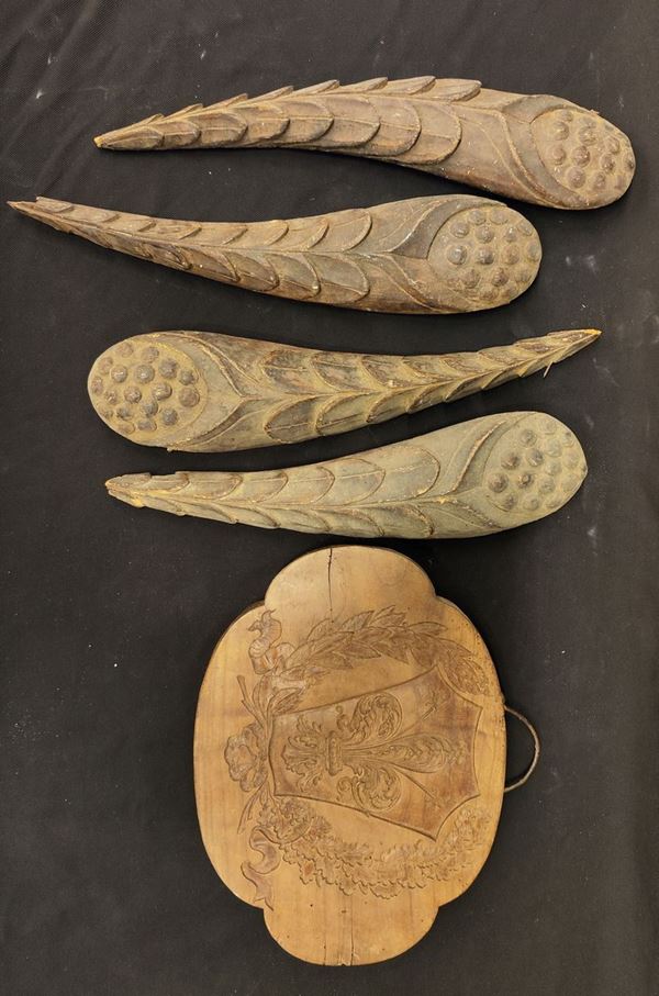 Quattro elementi di decorazione, sec.XIX  - Asta ANTIQUARIATO: ARREDI MOBILI E OGGETTI D'ARTE - Poggio Bracciolini Casa d'Aste