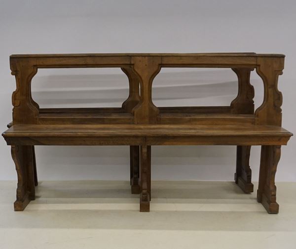 Coppia di panche, sec. XX  - Asta ANTIQUARIATO: ARREDI MOBILI E OGGETTI D'ARTE - Poggio Bracciolini Casa d'Aste