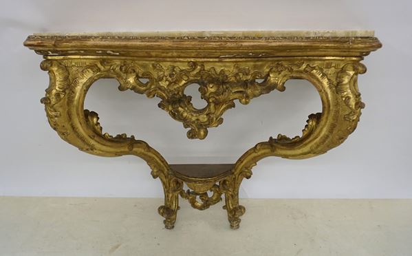 Consolle a goccia, Emilia, sec. XVIII  - Asta Arredi oggetti d'arte e mobili dal XVIII al XX secolo - Poggio Bracciolini Casa d'Aste